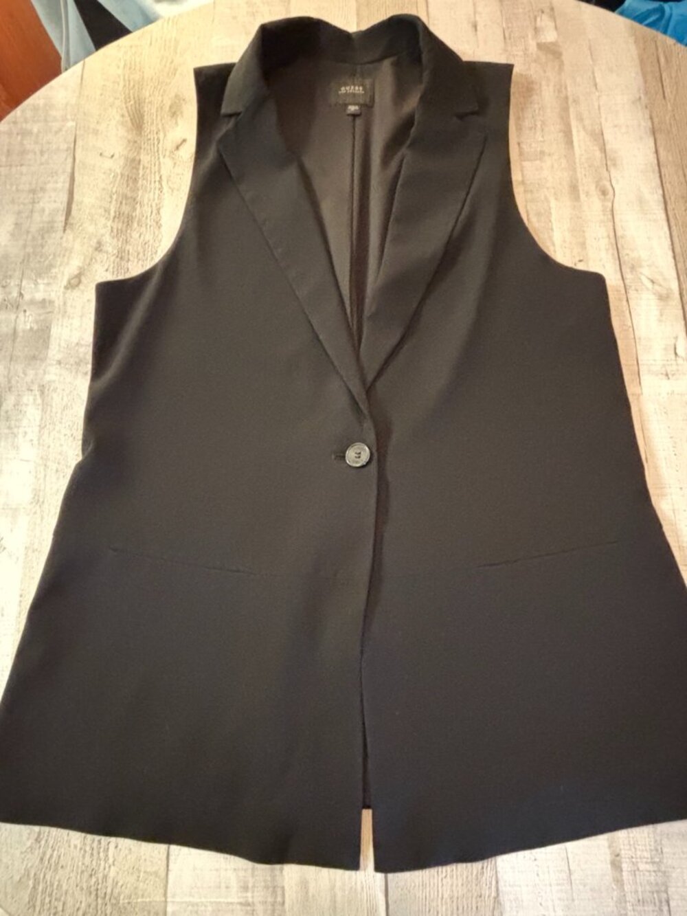 Guess Black Sleeveless Blazer Vest